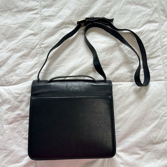 Chloé Louise Box Black Leather Crossbody Bag Gold Turnlock Vintage Authentic - Picture 10 of 12